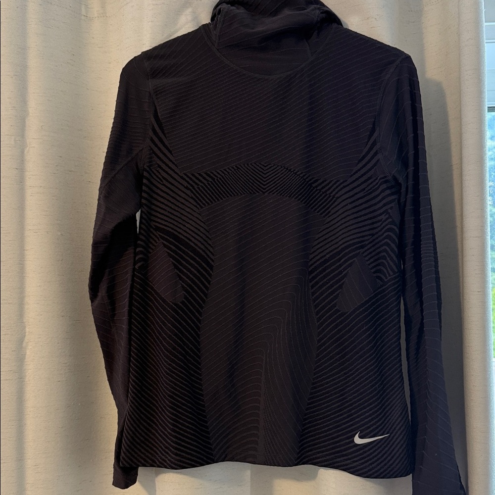 Nike Dark Purple Striped Long Sleeve Shirt - Running